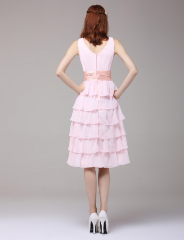 A-line Strapless Short/Mini Chiffon Prom Dress