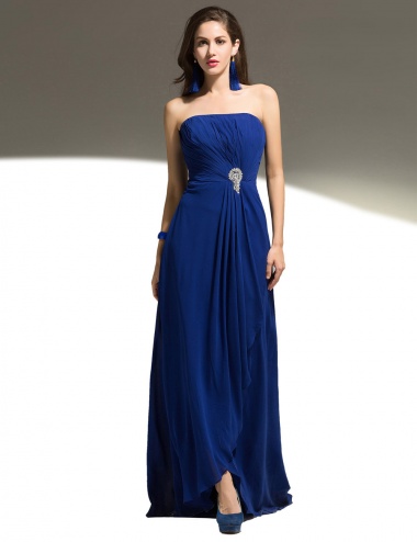Sheath/Column One Shoulder Floor-length Chiffon Sequins Prom Dress