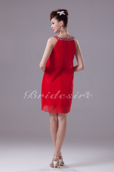 Sheath/Column Scoop Short/Mini Sleeveless Chiffon Dress