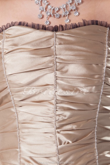 Sheath/Column Strapless Knee-length Sleeveless Stretch Satin  Dress