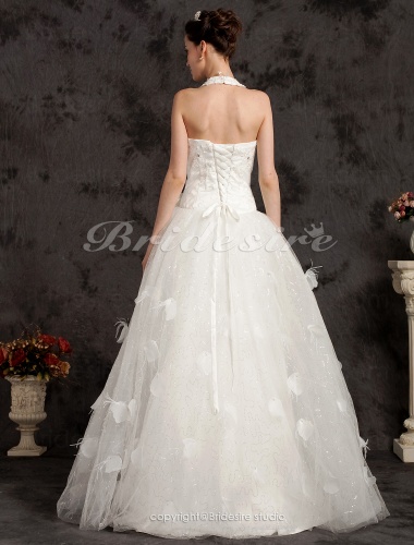 Ball Gown Floor-length Tulle Halter Wedding Dress