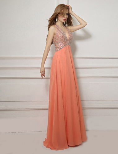 A-line Sweetheart Floor-length Organza Prom Dress