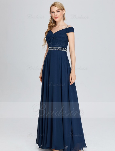 A-line Sweetheart Floor-length Chiffon Prom Dress with Sequins
