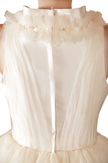 A-line Strapless Asymmetrical Organza Prom Dress