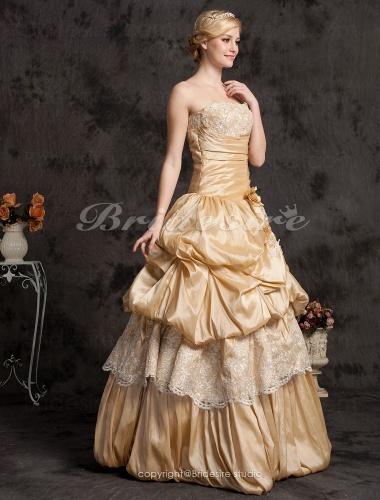Ball Gown Taffeta Floor-length Strapless Evening Dress