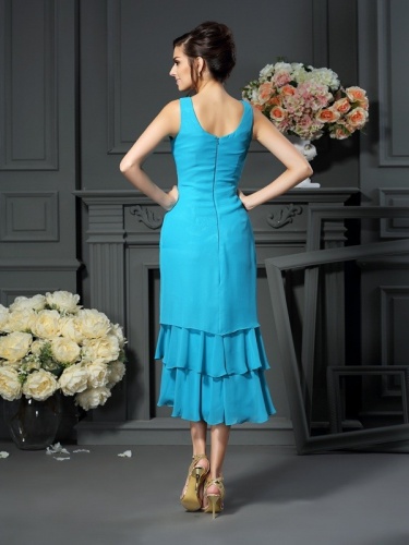 A-line Scoop Sleeveless Chiffon Mother of the Bride Dress