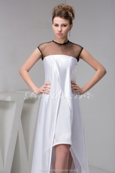 A-line Scoop Floor-length Sleeveless Satin Tulle Dress