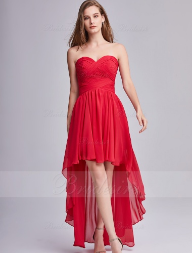 A-line Sweetheart Asymmetrical Chiffon Prom Dress