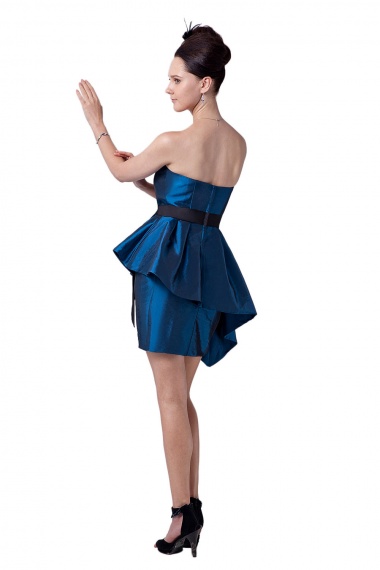A-line Halter Knee-length Taffeta Homecoming Dress