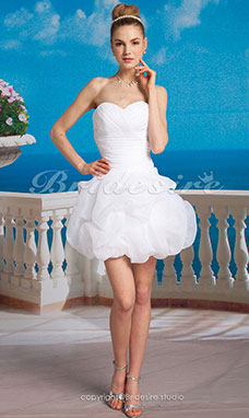 Ball Gown Satin Organza Short/ Mini Sweetheart Weddding Dress