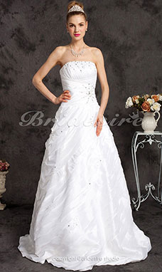 Ball Gown Strapless TaffetaFloor-length Princess Wedding Dress