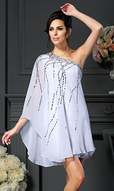 A-line One Shoulder Sleeveless Chiffon Mother of the Bride Dress