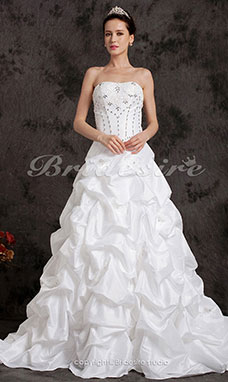 Ball Gown Two-In-One Sweetheart Taffeta Court Train Wedding Dress