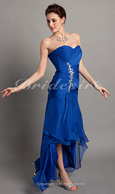 Trumpet/Mermaid Chiffon Asymmetrical Sweetheart Evening Dress