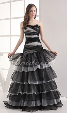Ball Gown Sweetheart Floor-length Sleeveless Organza Dress