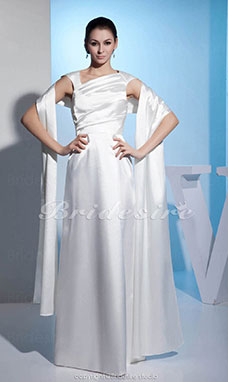 A-line V-neck Floor-length Sleeveless Satin Mother of the Bride Dress
