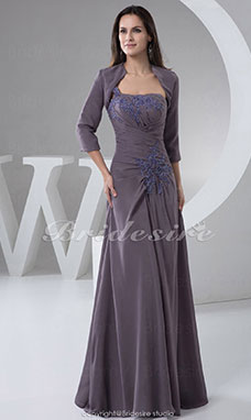 A-line One Shoulder Floor-length Sleeveless Chiffon Mother of the Bride Dress