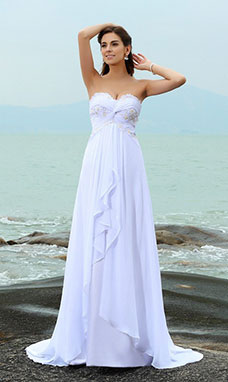 Trumpet/Mermaid Sweetheart Sleeveless Chiffon Wedding Dress