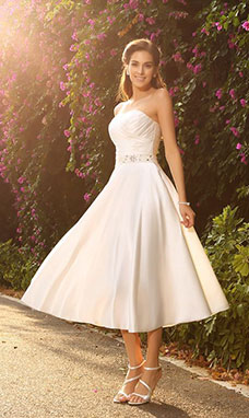 A-line Sweetheart Sleeveless Satin Wedding Dress