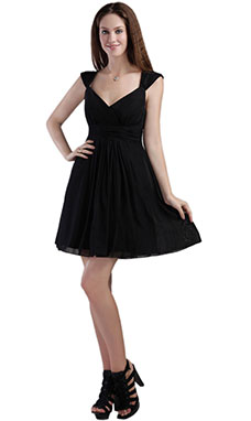 A-line One Shoulder Short/Mini Chiffon Cocktail Dress