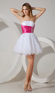 A-line Square Knee-length Taffeta Homecoming Dress