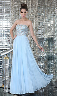 Princess Strapless Knee-length Taffeta Tulle Evening Dress