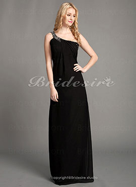 Sheath/ Column Chiffon Floor-length One Shoulder Mother of the Bride Dress