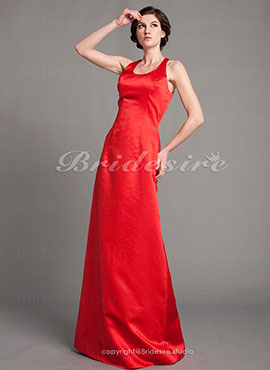 A-line Satin Floor-length Scoop Mother of the Bride Dress