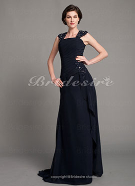 A-line Chiffon Floor-length Off-the-shoulder Mother of the Bride Dress