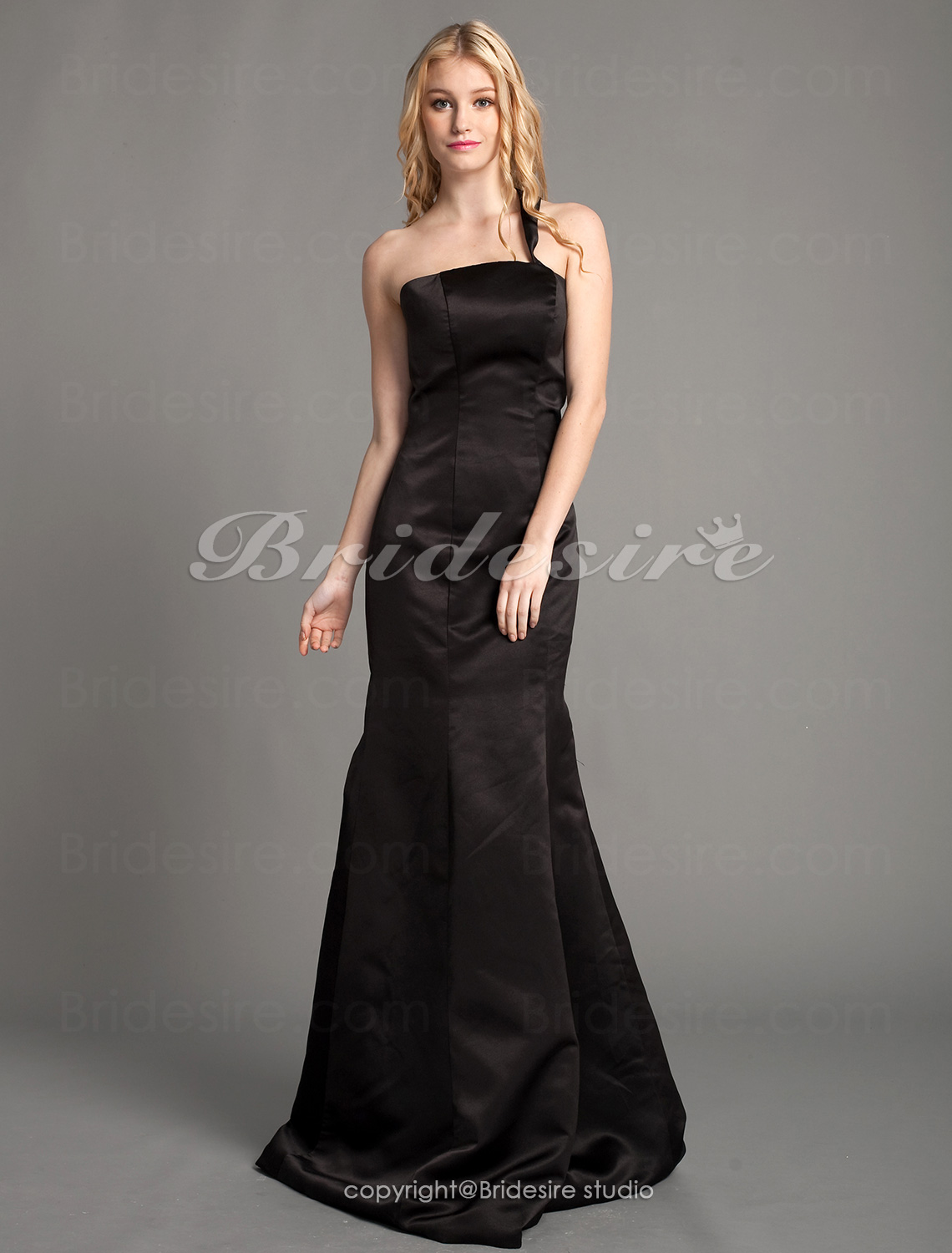 Trumpet/Mermaid Satin Floor-length One Shoulder Bridesmaid Dress