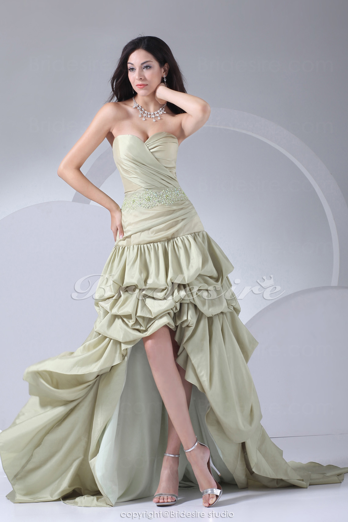 asymmetrical ball gown