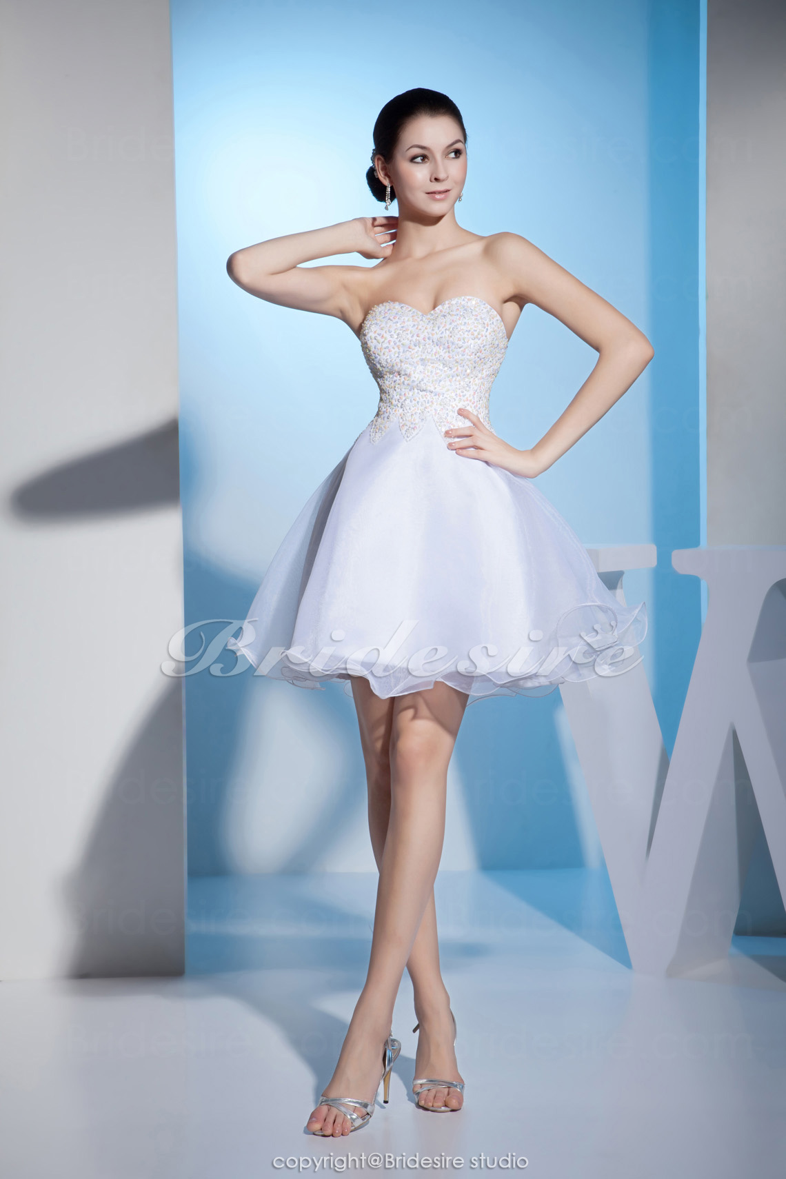Princess Sweetheart Knee-length Sleeveless Organza Dress
