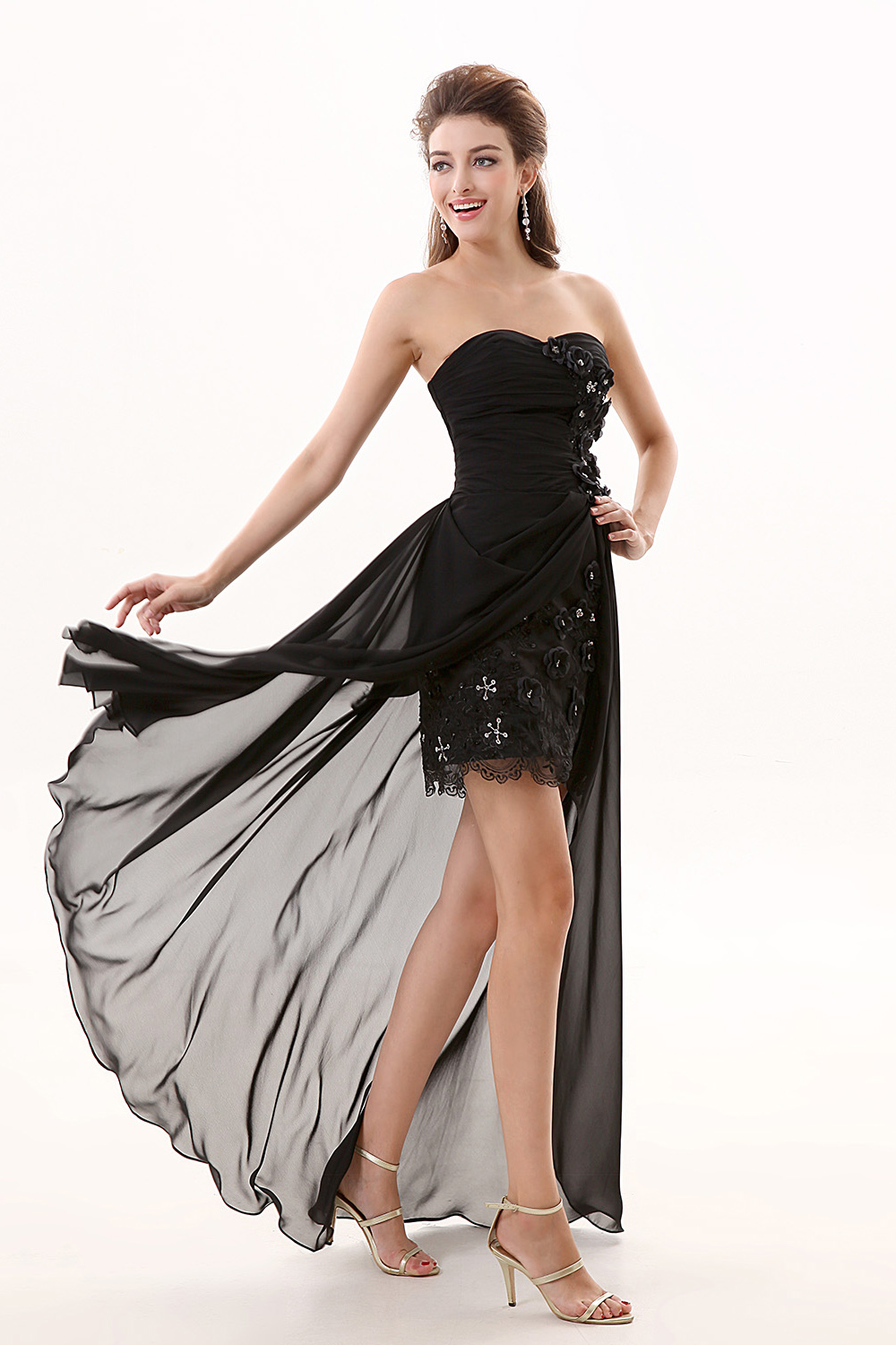 Sheath/Column Sweetheart Asymmetrical Chiffon Prom Dress