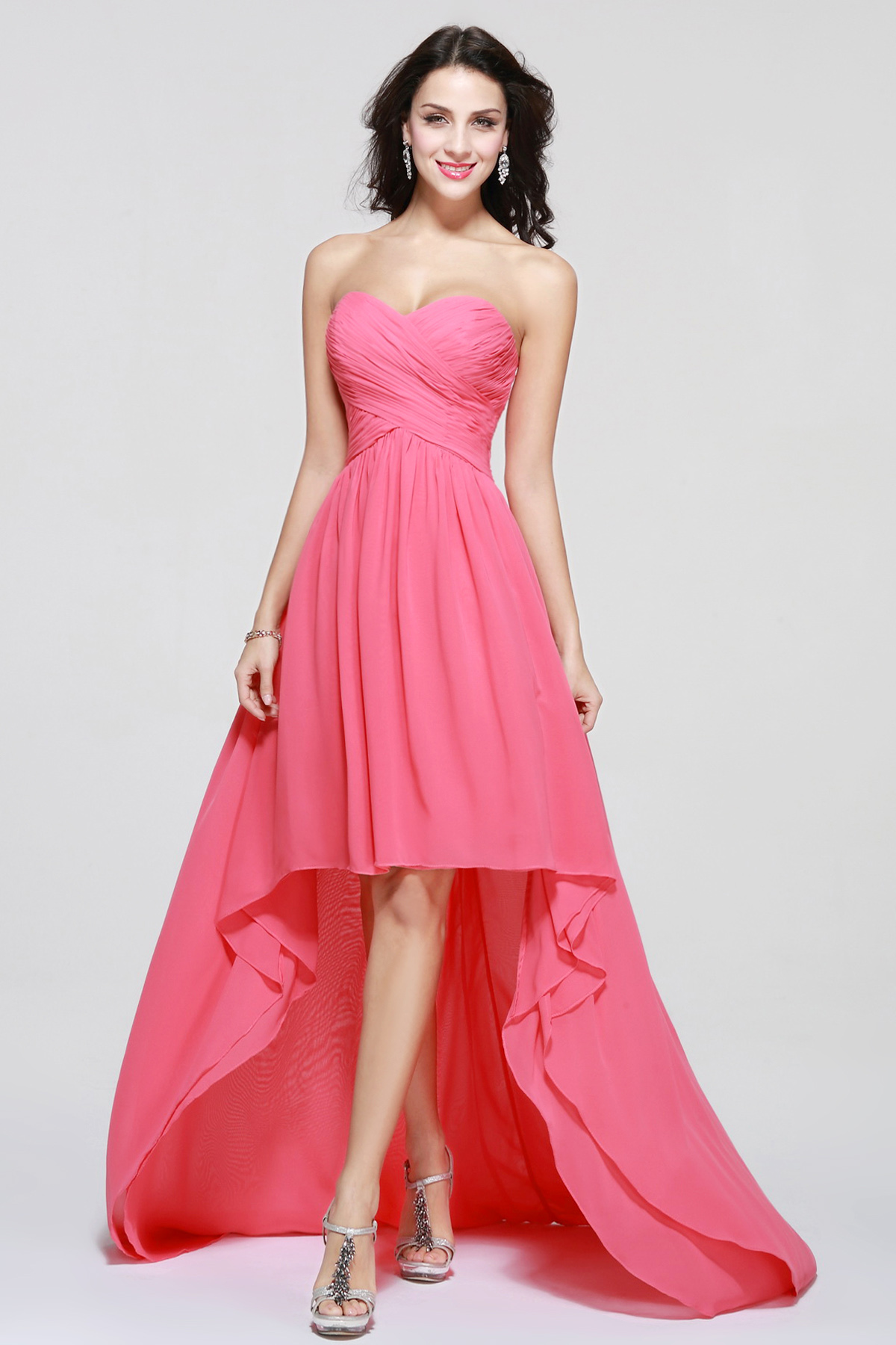 A-line Sweetheart Asymmetrical Chiffon Bridesmaid Dress