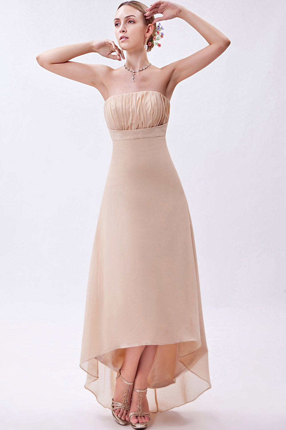 Sheath/Column Sweetheart Asymmetrical Satin Organza Holiday Dress