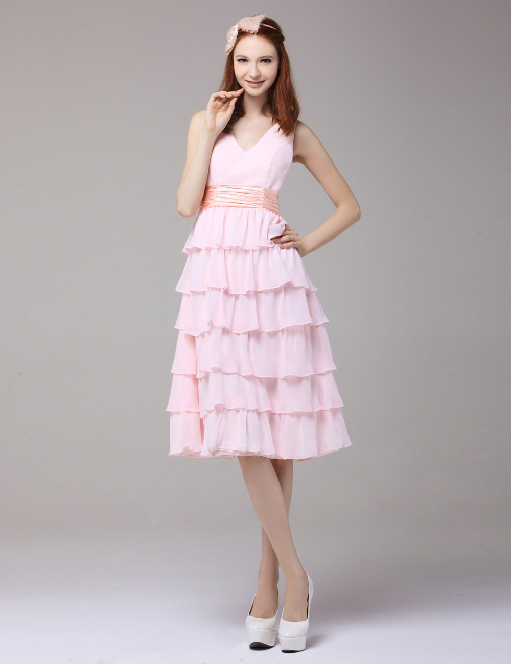 A-line Strapless Short/Mini Chiffon Prom Dress